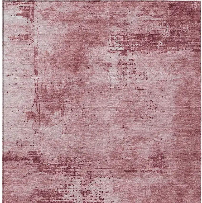 Blush And Ivory Abstract Washable Indoor Outdoor Area Rug Photo 6
