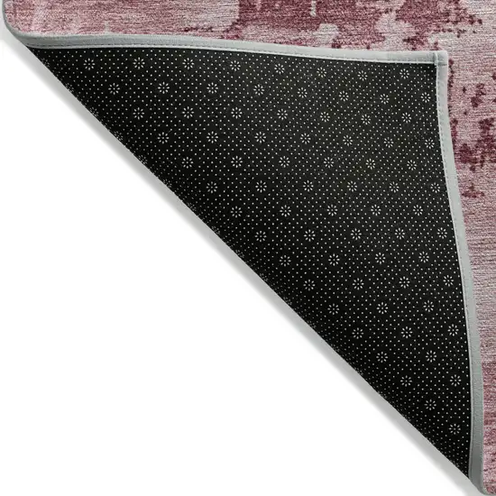 Blush And Ivory Abstract Washable Indoor Outdoor Area Rug Photo 3