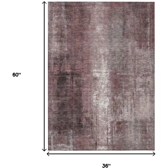 Blush And Ivory Abstract Washable Indoor Outdoor Area Rug Photo 9