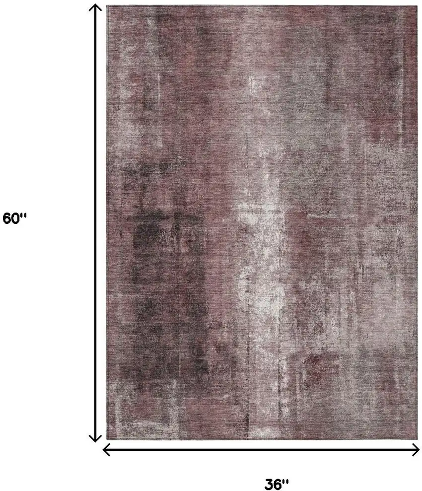 Blush And Ivory Abstract Washable Indoor Outdoor Area Rug Photo 9