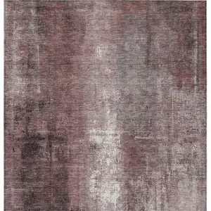 Photo of Blush And Ivory Abstract Washable Indoor Outdoor Area Rug