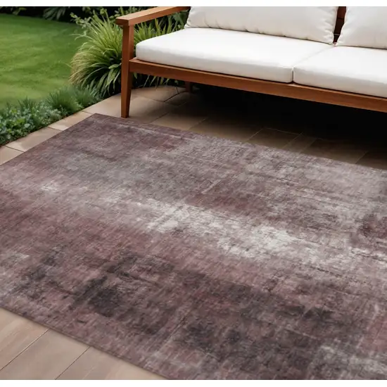 Blush And Ivory Abstract Washable Indoor Outdoor Area Rug Photo 1