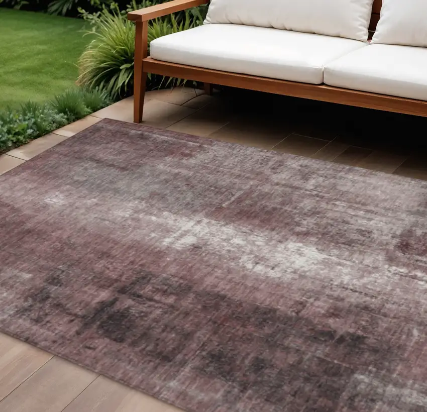 Blush And Ivory Abstract Washable Indoor Outdoor Area Rug Photo 1
