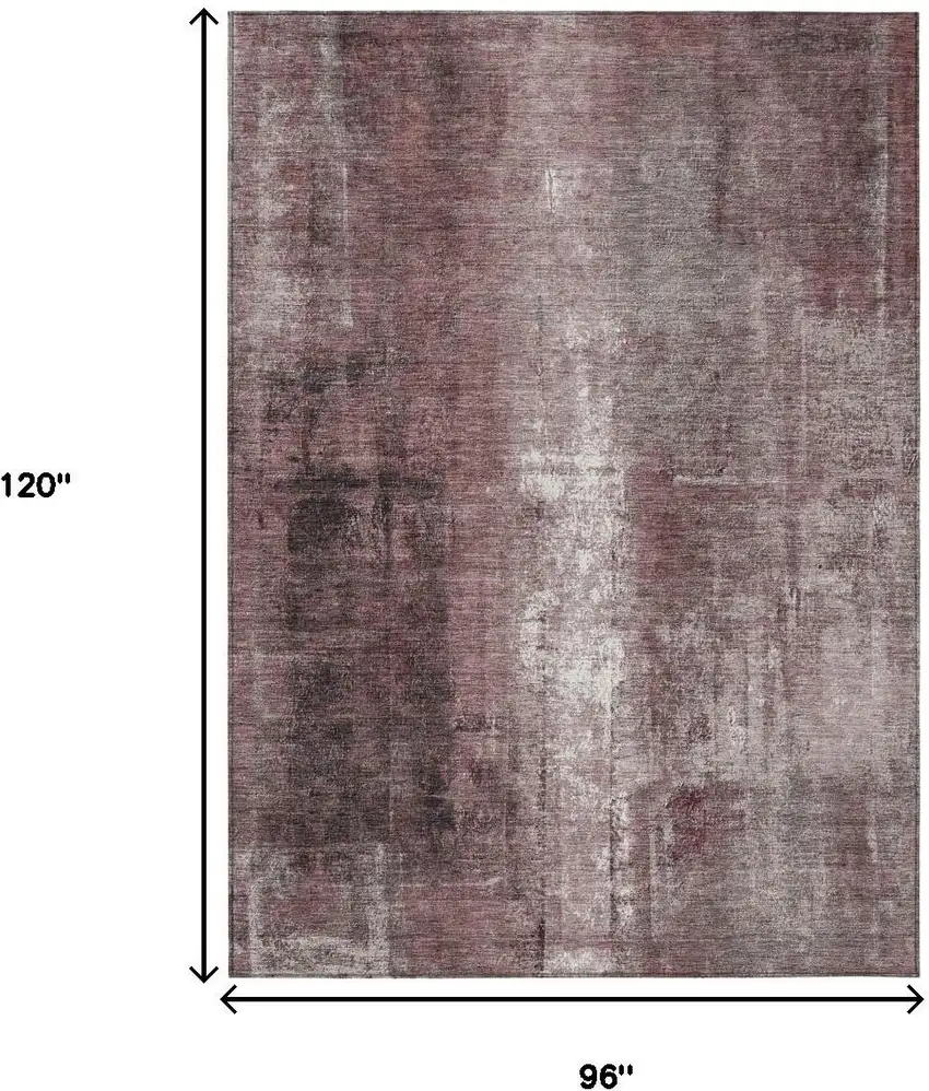 Blush And Ivory Abstract Washable Indoor Outdoor Area Rug Photo 3
