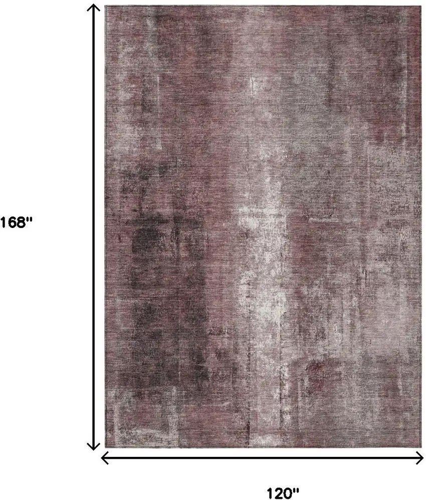 Blush And Ivory Abstract Washable Indoor Outdoor Area Rug Photo 8