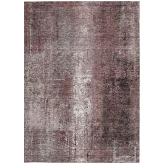 Blush And Ivory Abstract Washable Indoor Outdoor Area Rug Photo 8