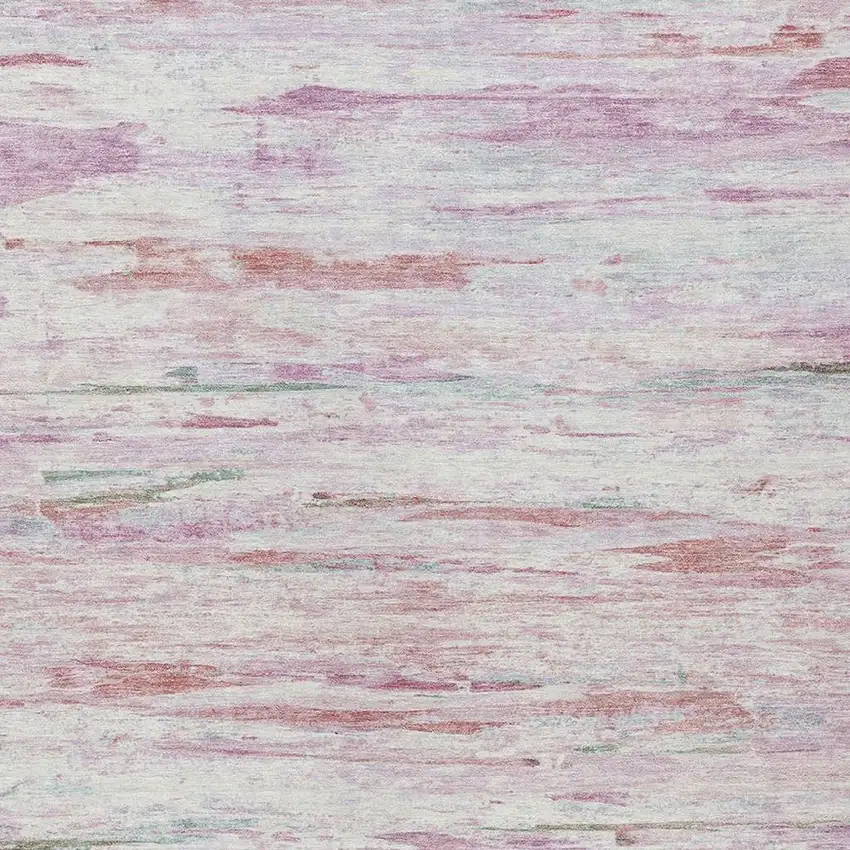 Blush And Ivory Abstract Washable Indoor Outdoor Area Rug Photo 3