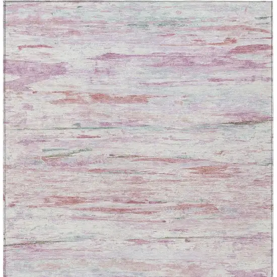 Blush And Ivory Abstract Washable Indoor Outdoor Area Rug Photo 4