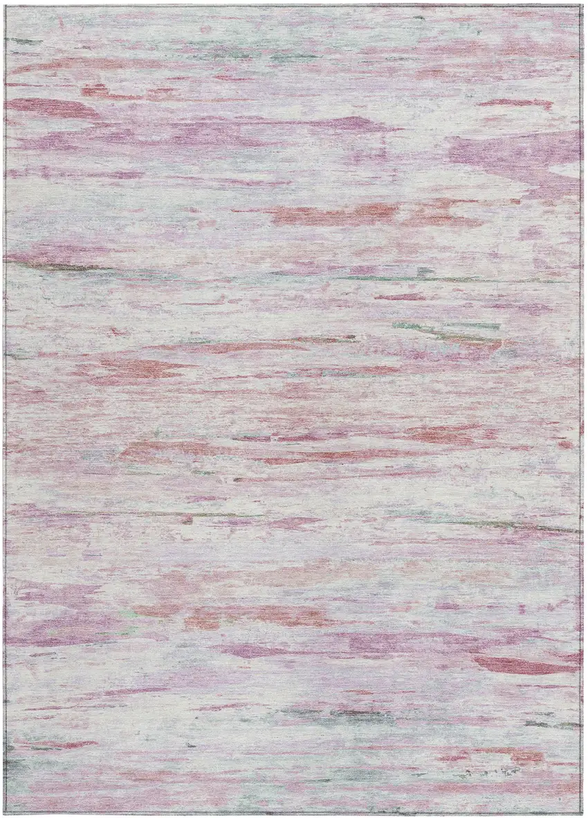 Blush And Ivory Abstract Washable Indoor Outdoor Area Rug Photo 4