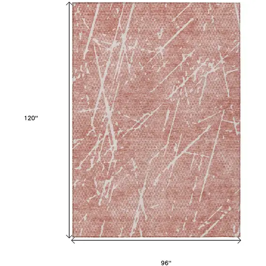 Blush And Ivory Abstract Washable Indoor Outdoor Area Rug Photo 8