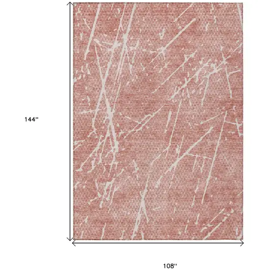 Blush And Ivory Abstract Washable Indoor Outdoor Area Rug Photo 8