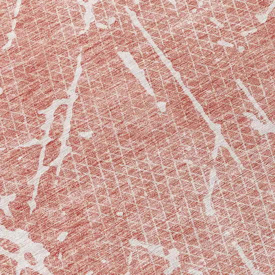Blush And Ivory Abstract Washable Indoor Outdoor Area Rug Photo 9