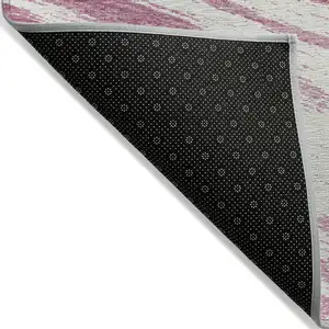 Photo of Blush And Ivory Abstract Washable Indoor Outdoor Area Rug