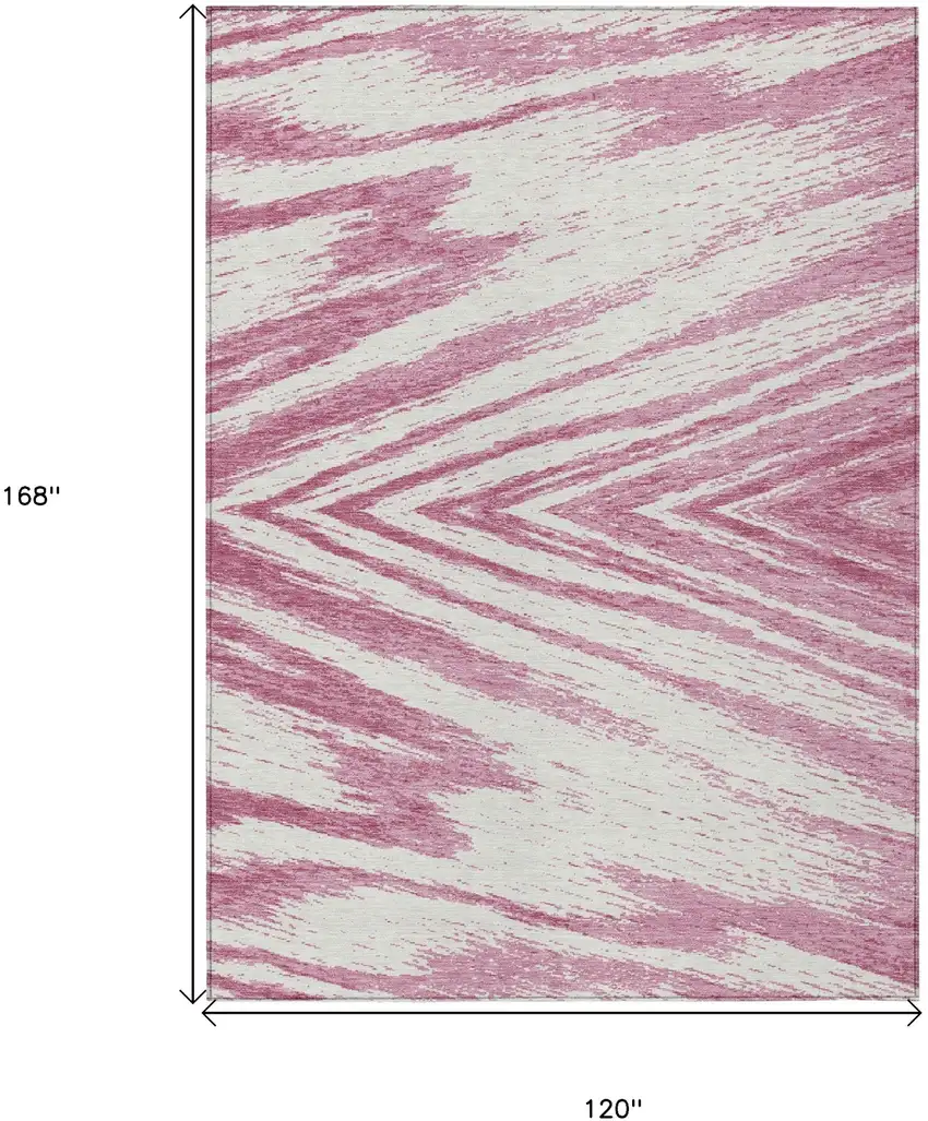 Blush And Ivory Abstract Washable Indoor Outdoor Area Rug Photo 3