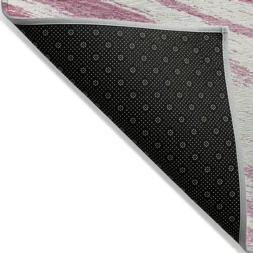 Blush And Ivory Abstract Washable Indoor Outdoor Area Rug Photo 4