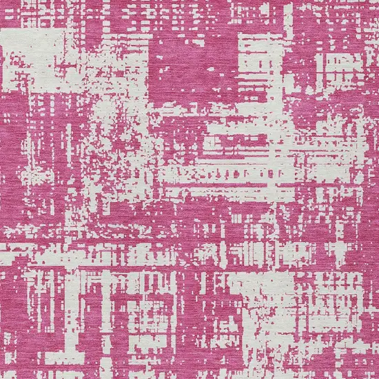 Blush And Ivory Abstract Washable Indoor Outdoor Area Rug Photo 5