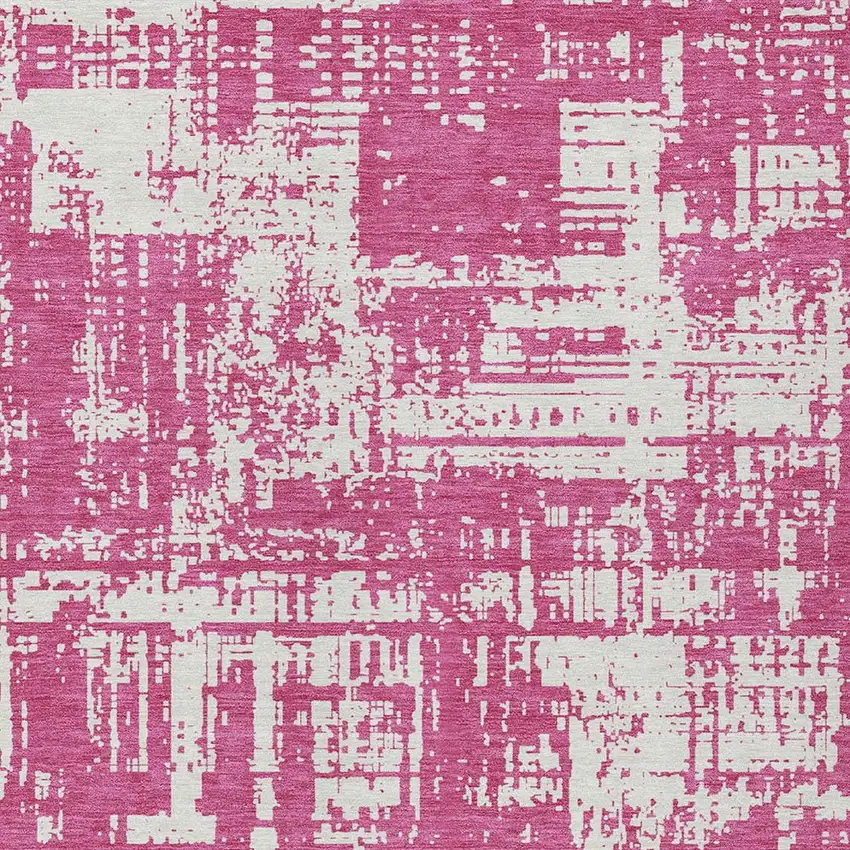 Blush And Ivory Abstract Washable Indoor Outdoor Area Rug Photo 5