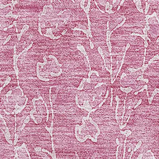 Blush And Ivory Floral Washable Area Rug With UV Protection Photo 3