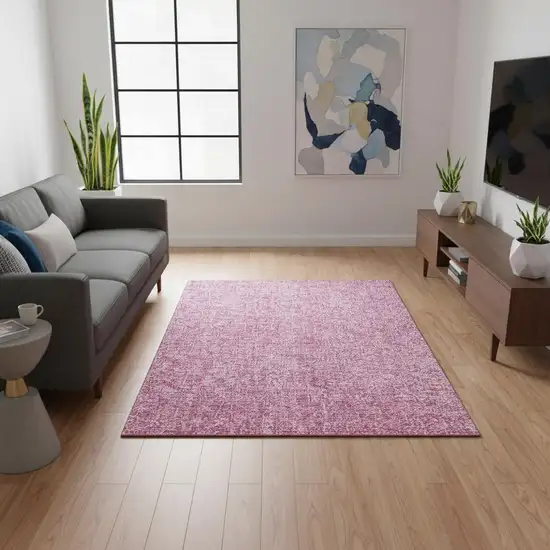 Blush And Ivory Floral Washable Area Rug With UV Protection Photo 1