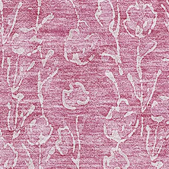 Blush And Ivory Floral Washable Area Rug With UV Protection Photo 4