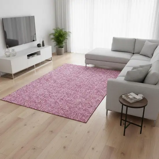 Blush And Ivory Floral Washable Area Rug With UV Protection Photo 1