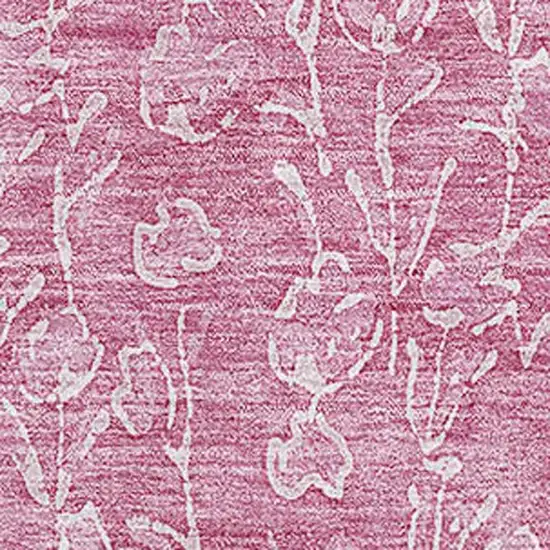 Blush And Ivory Floral Washable Area Rug With UV Protection Photo 5