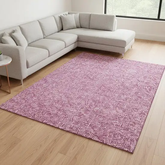 Blush And Ivory Floral Washable Area Rug With UV Protection Photo 1