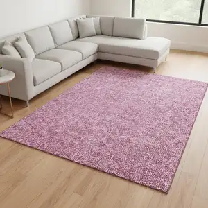 Photo of Blush And Ivory Floral Washable Area Rug With UV Protection
