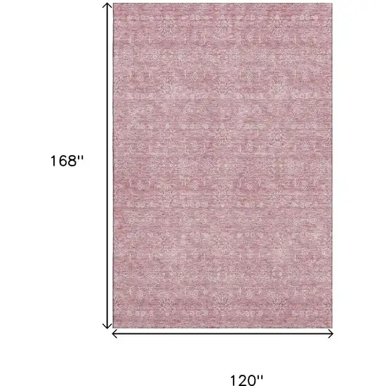 Blush And Ivory Floral Washable Area Rug With UV Protection Photo 3