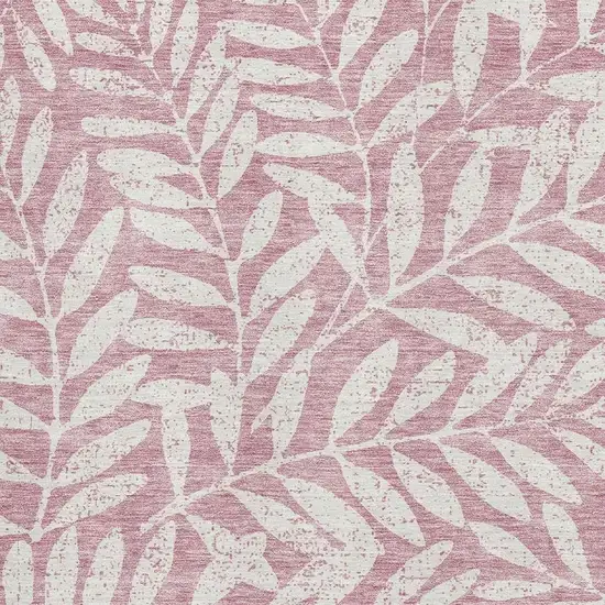 Blush And Ivory Floral Washable Area Rug With UV Protection Photo 3