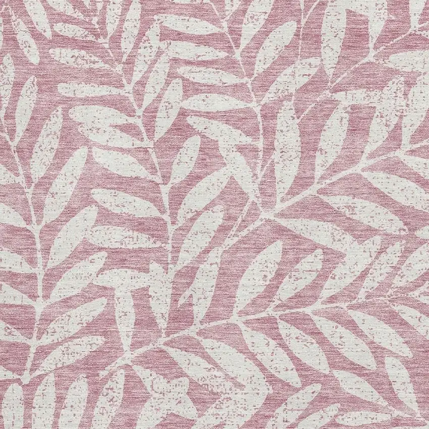 Blush And Ivory Floral Washable Area Rug With UV Protection Photo 3