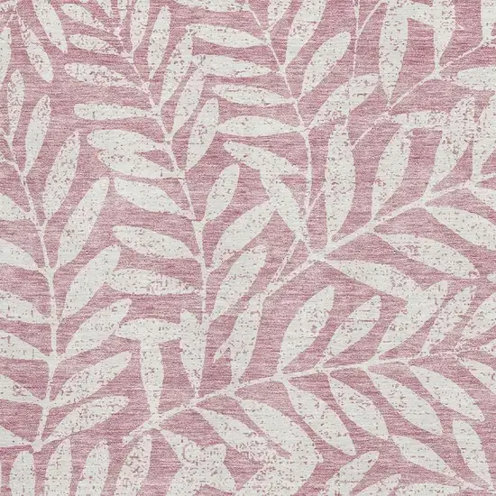 Blush And Ivory Floral Washable Area Rug With UV Protection Photo 3