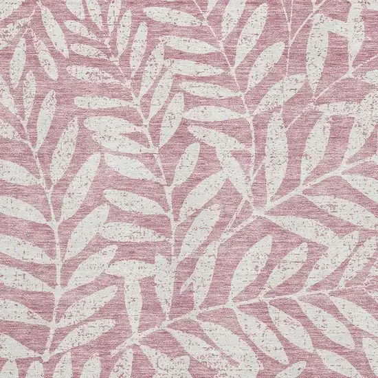 Blush And Ivory Floral Washable Area Rug With UV Protection Photo 3