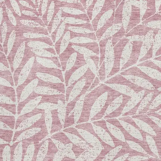 Blush And Ivory Floral Washable Area Rug With UV Protection Photo 3