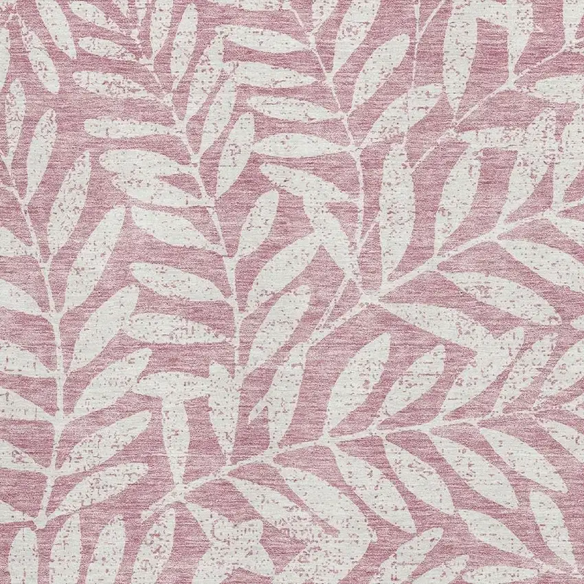 Blush And Ivory Floral Washable Area Rug With UV Protection Photo 3