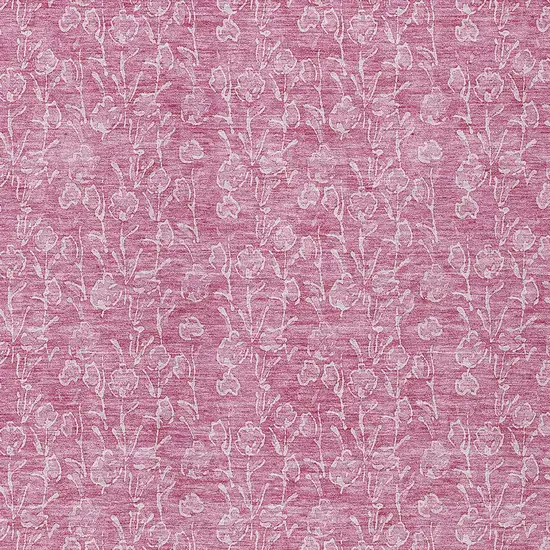 Blush And Ivory Floral Washable Indoor Outdoor Area Rug Photo 5
