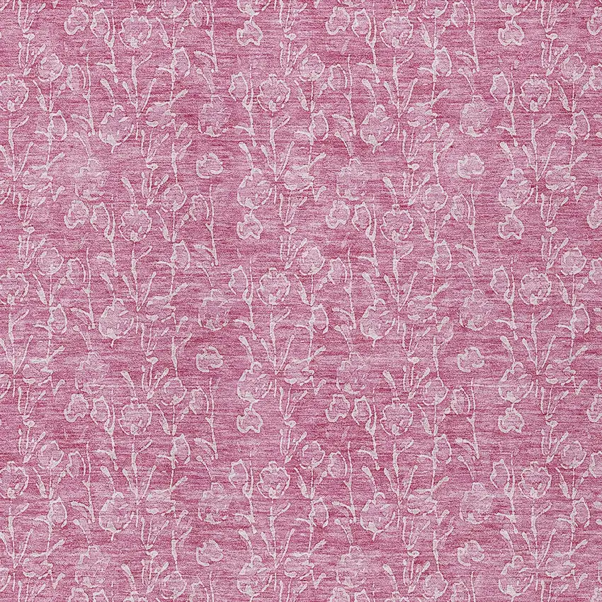 Blush And Ivory Floral Washable Indoor Outdoor Area Rug Photo 5
