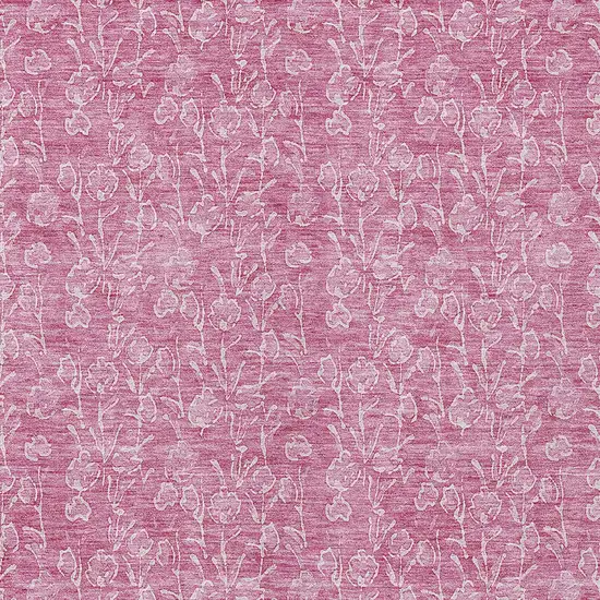 Blush And Ivory Floral Washable Indoor Outdoor Area Rug Photo 5