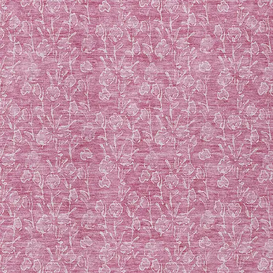 Blush And Ivory Floral Washable Indoor Outdoor Area Rug Photo 5