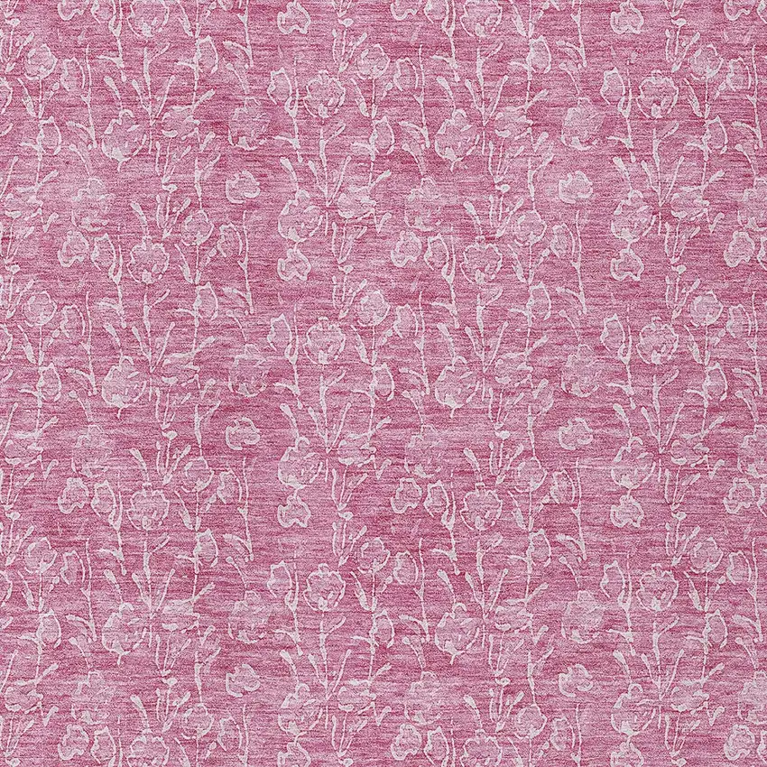 Blush And Ivory Floral Washable Indoor Outdoor Area Rug Photo 5
