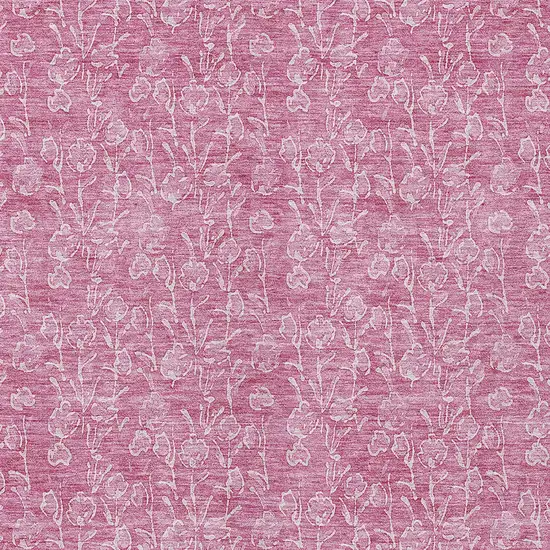 Blush And Ivory Floral Washable Indoor Outdoor Area Rug Photo 5
