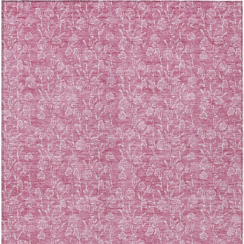 Blush And Ivory Floral Washable Indoor Outdoor Area Rug Photo 6