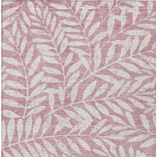 Blush And Ivory Floral Washable Indoor Outdoor Area Rug Photo 7