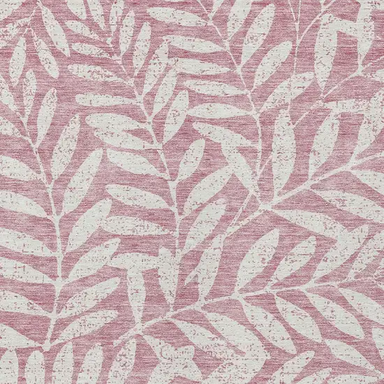 Blush And Ivory Floral Washable Indoor Outdoor Area Rug Photo 6