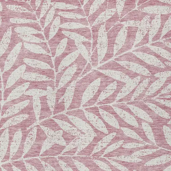 Blush And Ivory Floral Washable Indoor Outdoor Area Rug Photo 6