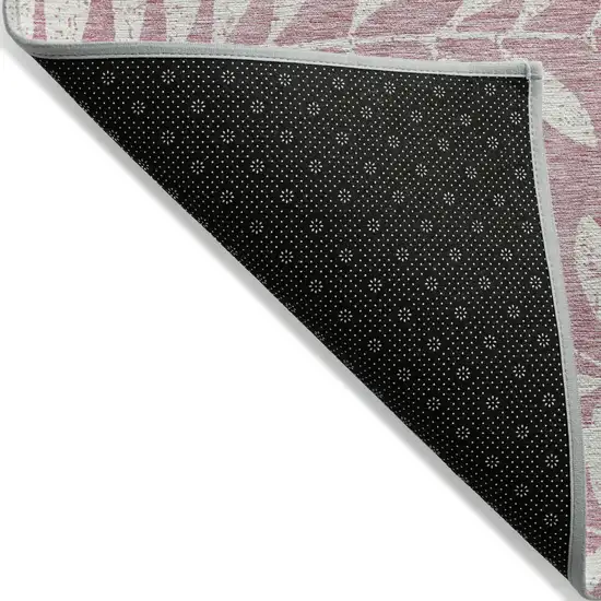 Blush And Ivory Floral Washable Indoor Outdoor Area Rug Photo 4
