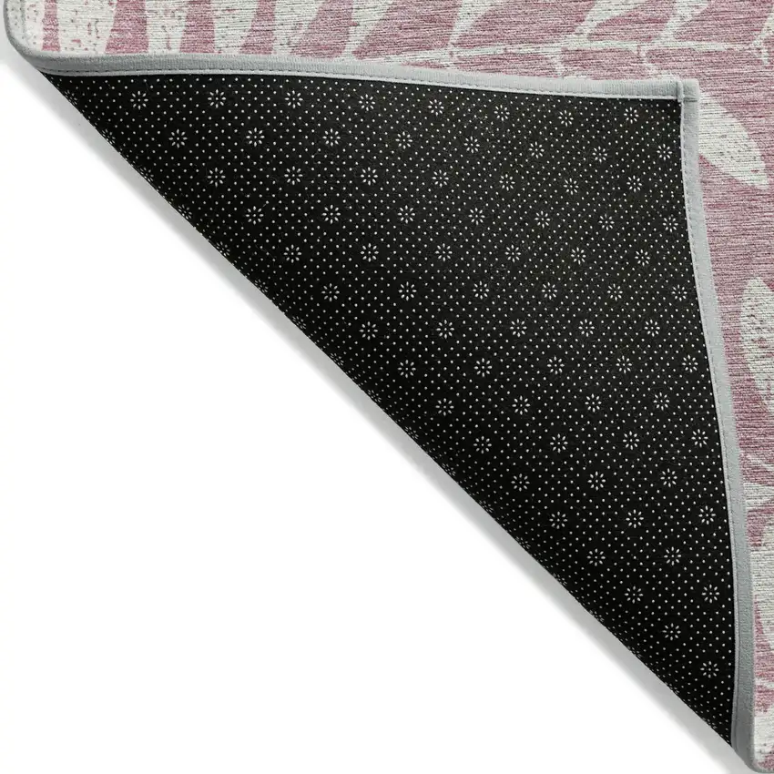 Blush And Ivory Floral Washable Indoor Outdoor Area Rug Photo 4