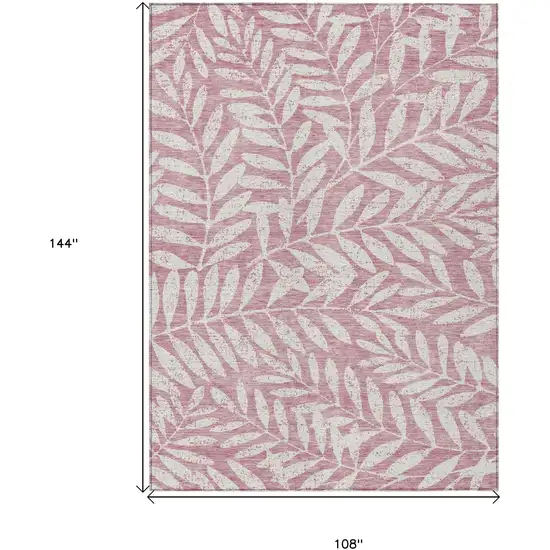Blush And Ivory Floral Washable Indoor Outdoor Area Rug Photo 3