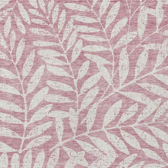 Blush And Ivory Floral Washable Indoor Outdoor Area Rug Photo 6