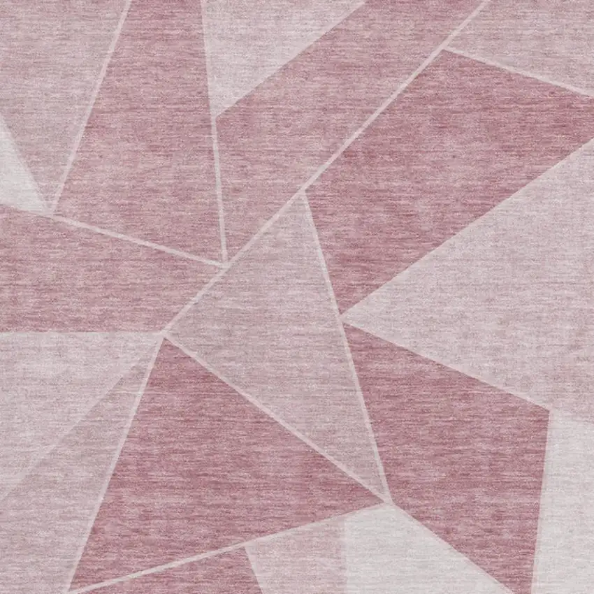 Blush And Ivory Geometric Washable Area Rug With UV Protection Photo 3